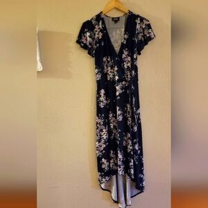 By & By Womens dark navy blue Floral Print Dress Size L